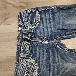Miss Me Jeans: Size 27 Straight leg Colorful floral design